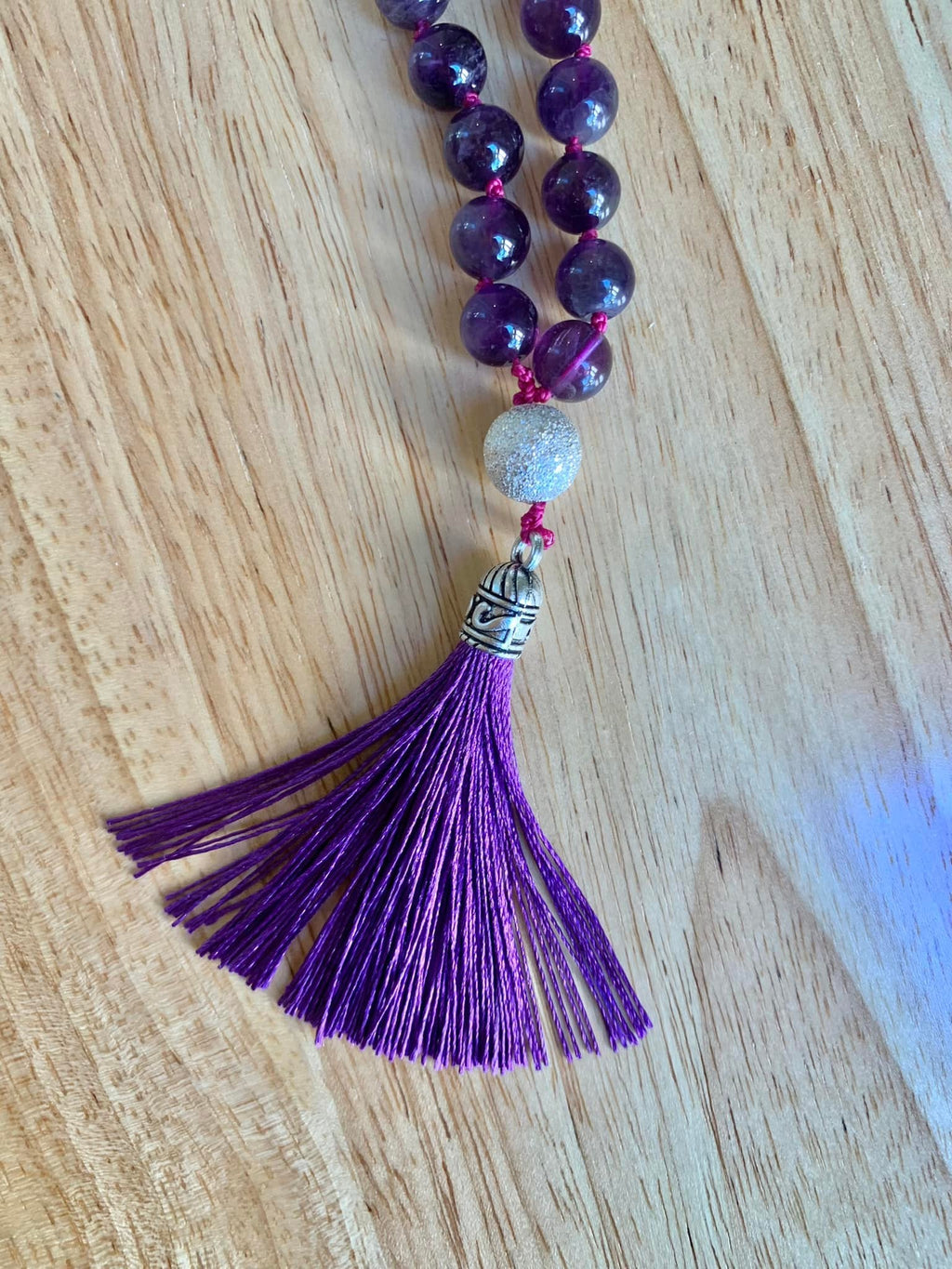 Nyx Mala- Nighttime Manifestation - Amethyst, Rainbow Obsidian, "Stardust" Beads | | Wiccan Center