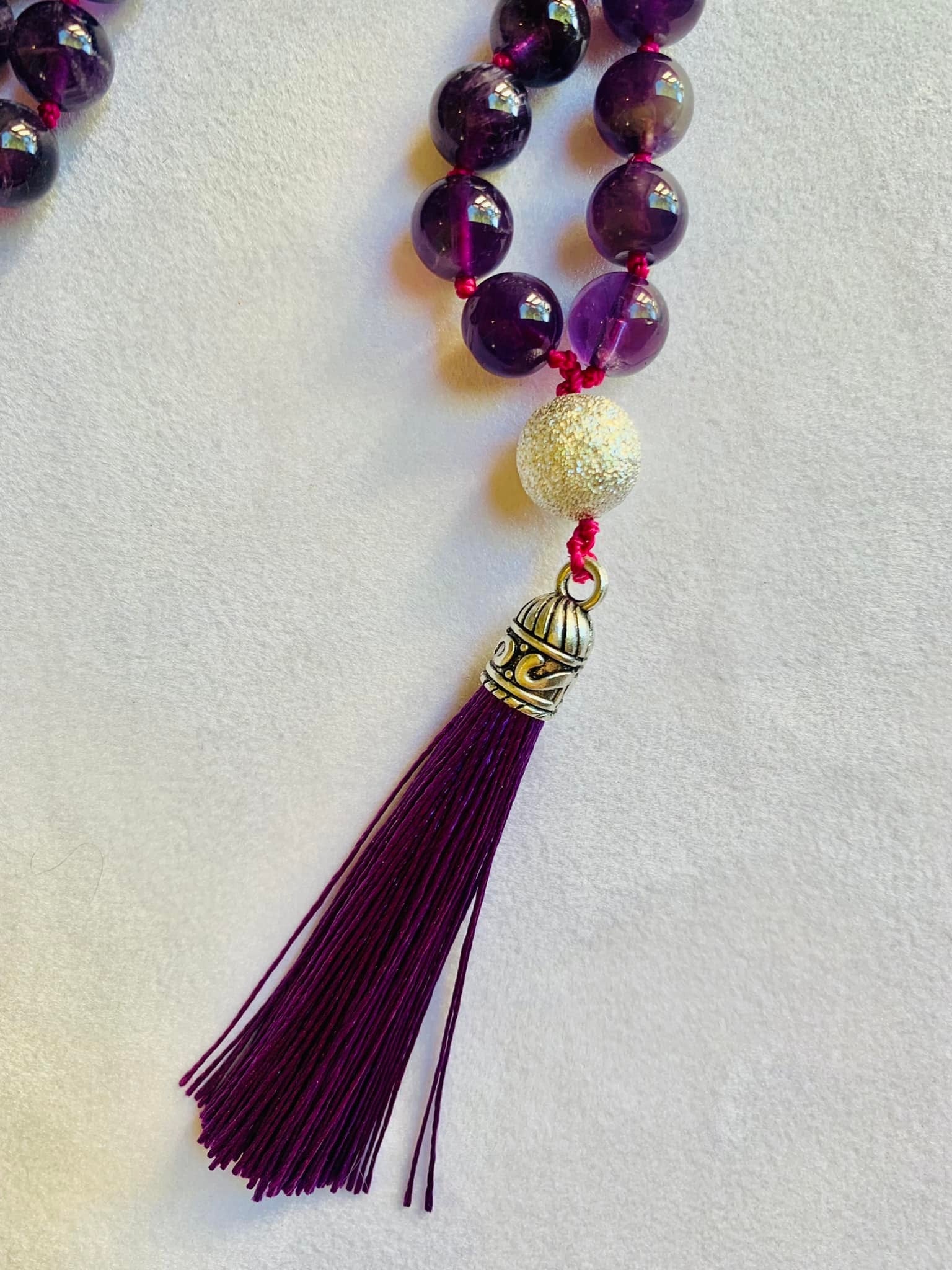 Nyx Mala- Nighttime Manifestation - Amethyst, Rainbow Obsidian, "Stardust" Beads | | Wiccan Center