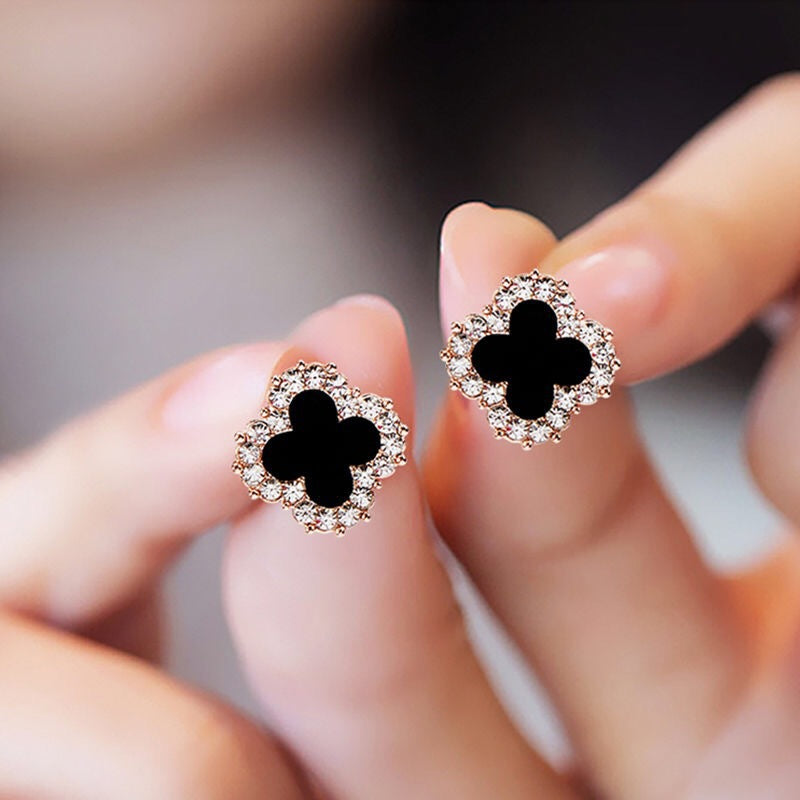 Four Leaf Clover Rhinestone Earrings | Earring | Wiccan Center