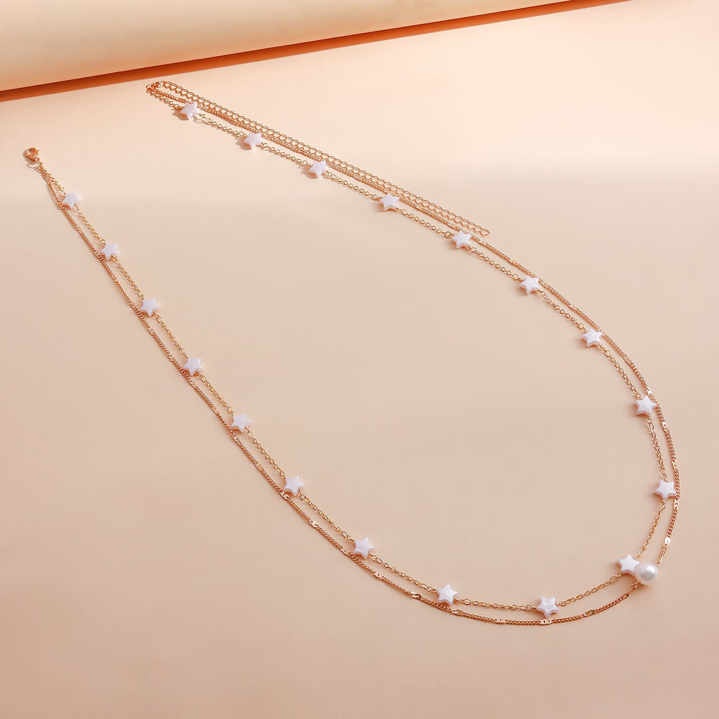Hip Hop Metallic Pearl Star Layer Belly Waist Chain Jewelry | Body Jewelry | Wiccan Center