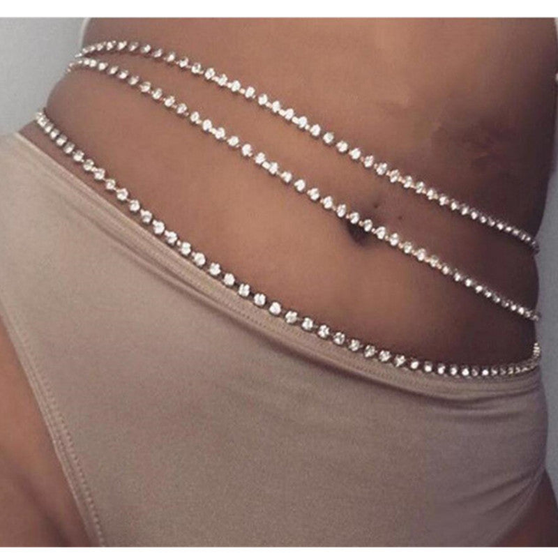 Sexy Body Jewelry Multilayer Rhinestone Waist Chain for Women | Body Jewelry | Wiccan Center