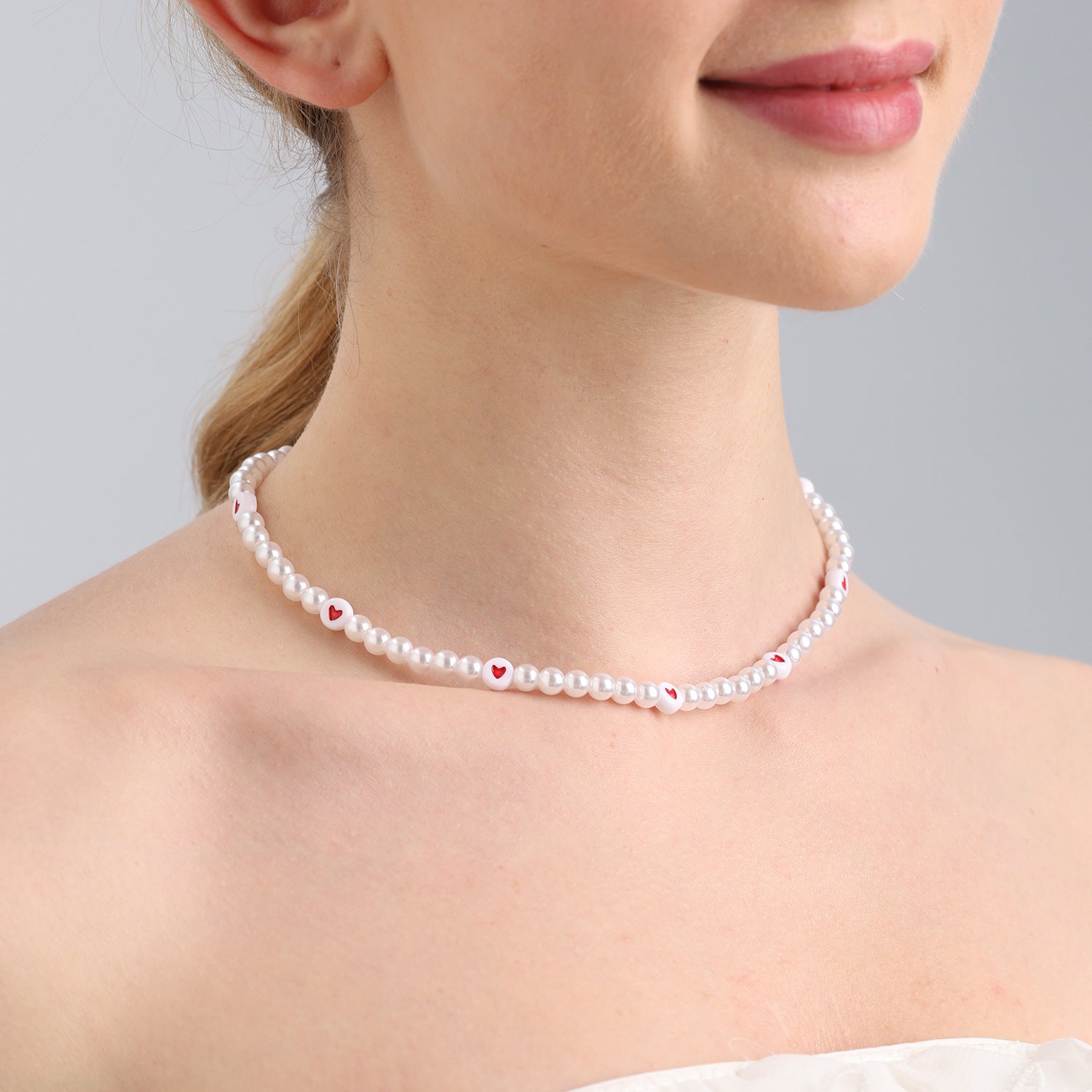 Love Imitation Pearl Necklace Beaded Clavicle Chain | necklace | Wiccan Center