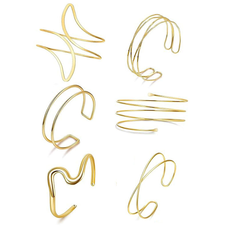 Women's Open Armband Gold Sier Personality Flattening Bracelet | Bracelet | Wiccan Center