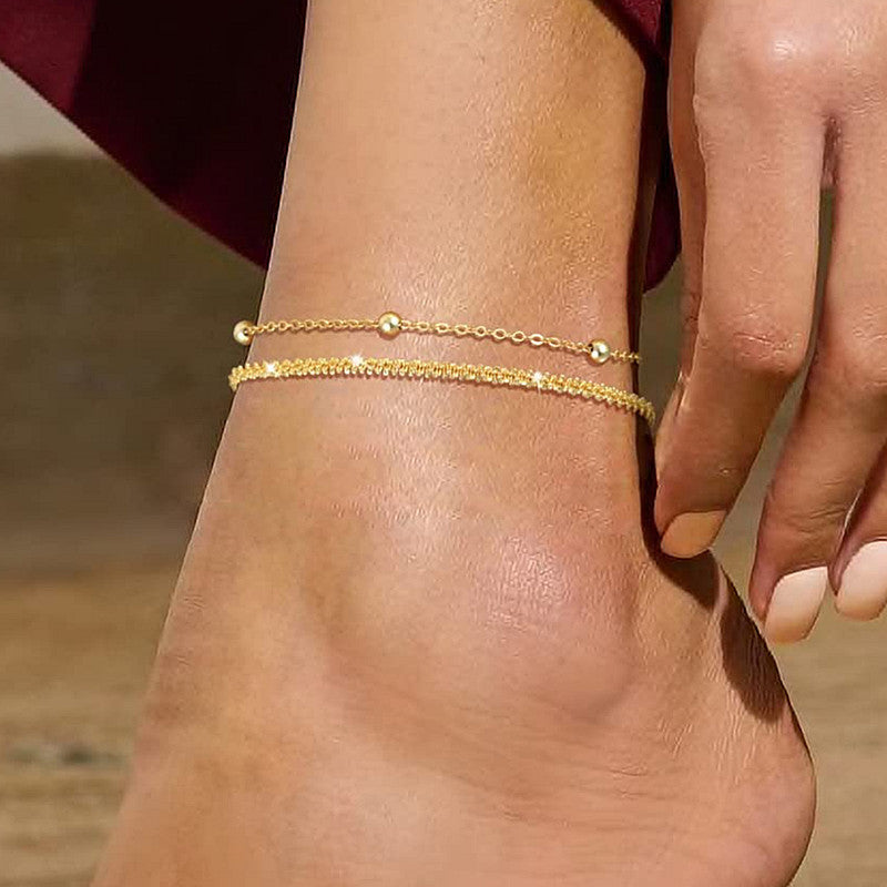 Multi Layer Anklet Fashion Gold Ankle Jewelry | Body Jewelry | Wiccan Center