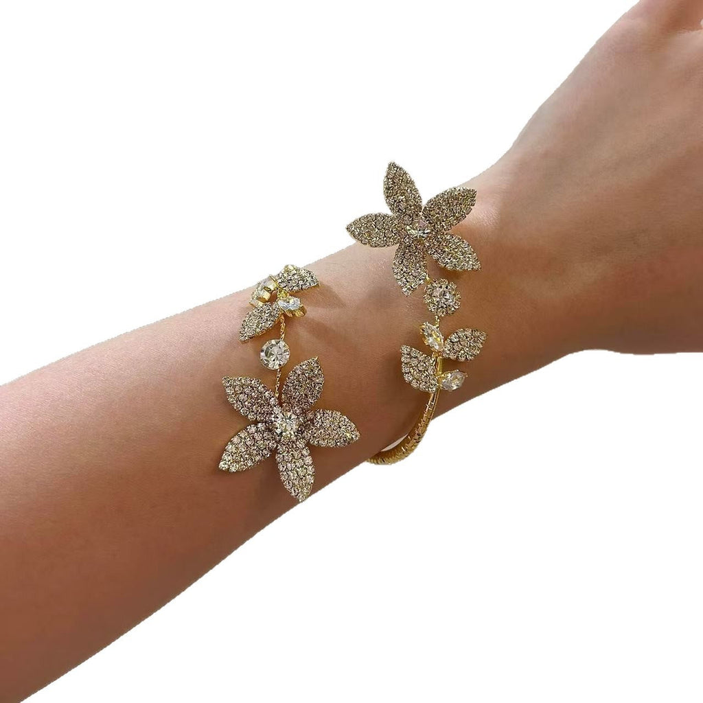 Women's High-grade Diamond Flower Winding Light Luxury Temperament Bracelets