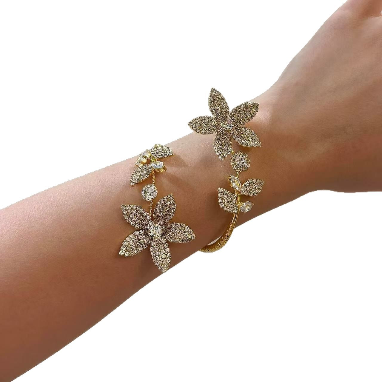Women's High-grade Diamond Flower Winding Light Luxury Temperament Bracelets