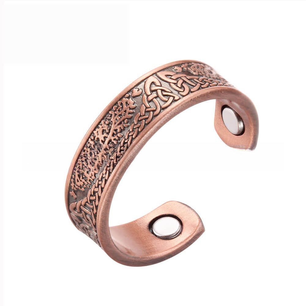 Women's & Men's Magnetic Magnet Big Tree Ancient Red Copper Brushed Retro Bracelet | Bracelet | Wiccan Center