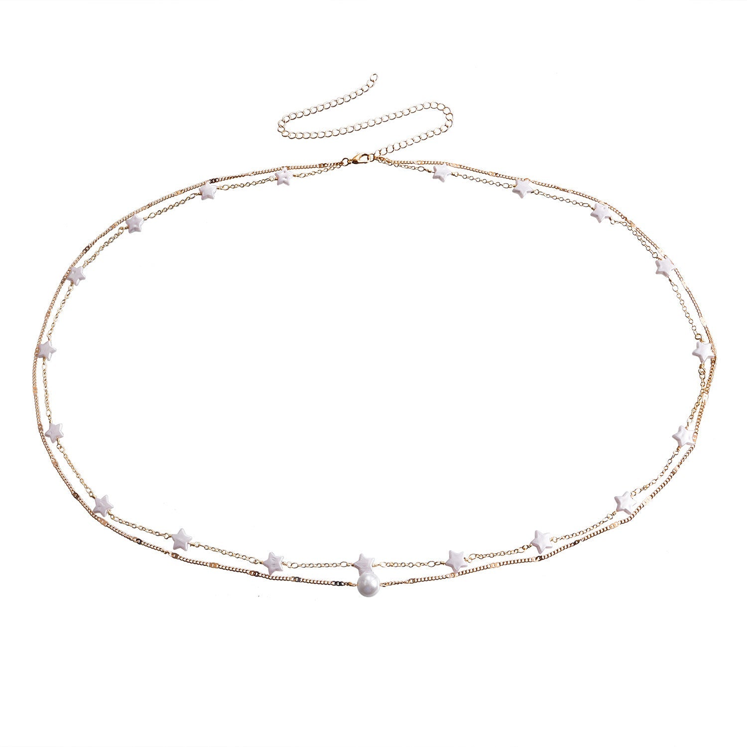 Hip Hop Metallic Pearl Star Layer Belly Waist Chain Jewelry | Body Jewelry | Wiccan Center