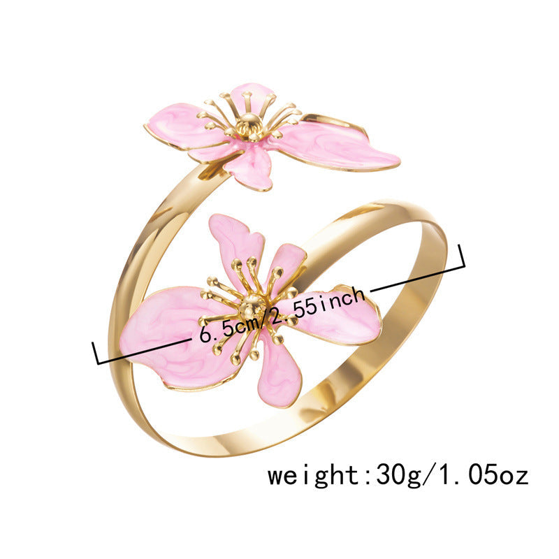 Personalized Metal Flower Oil Dripping Exquisite High-grade Light Bracelet