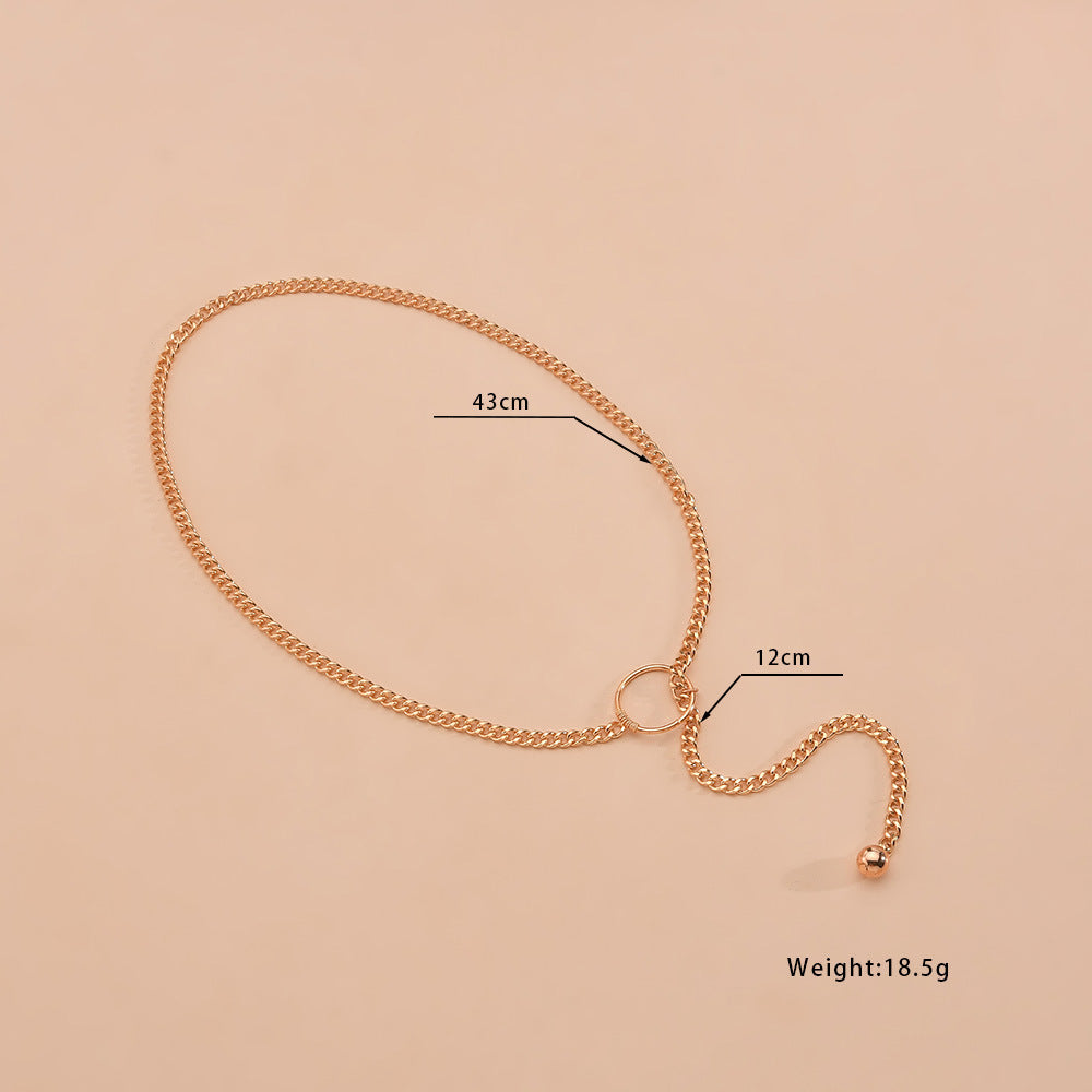 Drop Tassel Choker Necklace Long Thin Chain | necklace | Wiccan Center