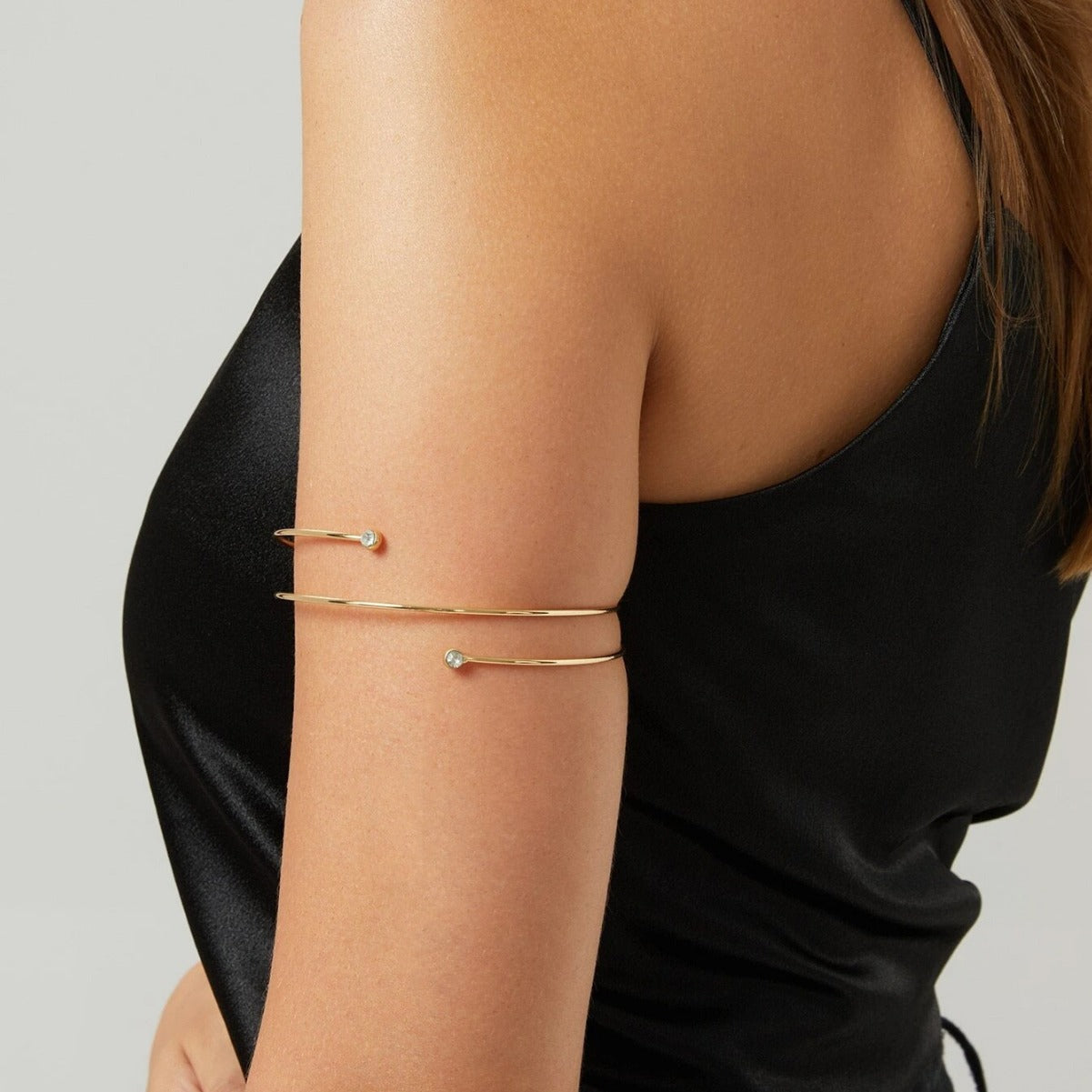 Metal Gem Spiral Diamond Armband Golden Bracelet