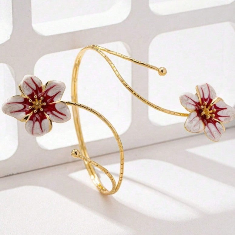 Glaze Flowers Opening Armband Party Dance Bracelets