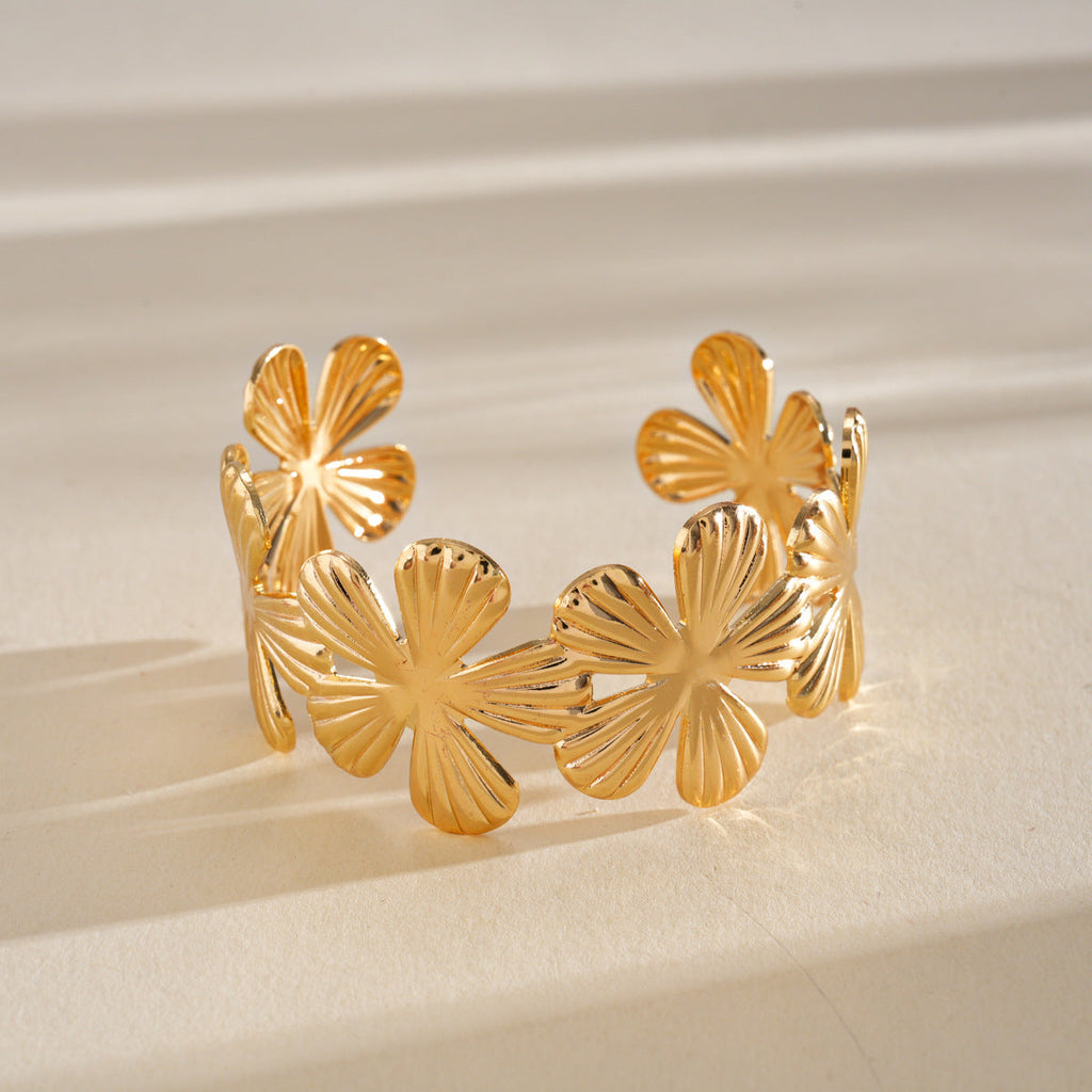 Flowers Open-ended Design Personalized Light Luxury Bracelet