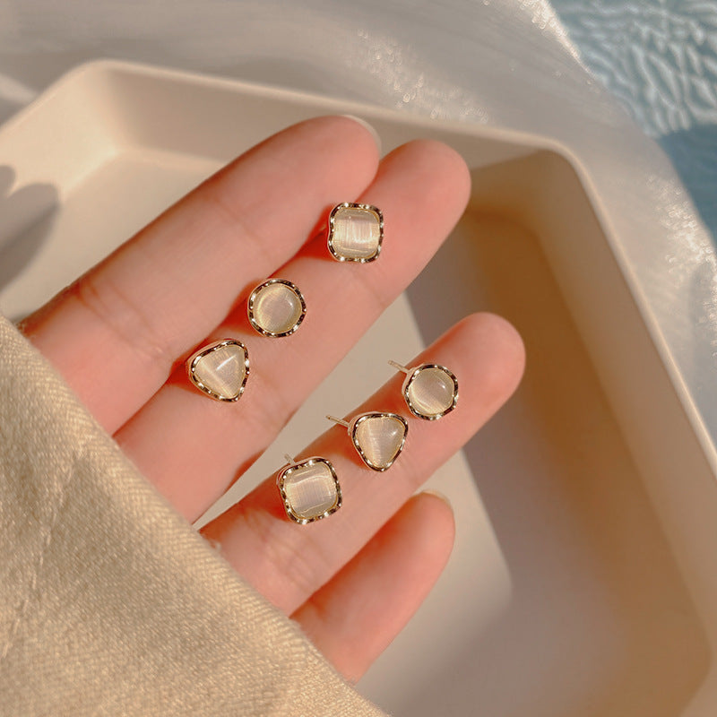 Opal Geometric Stud Earring Set | Earring | Wiccan Center