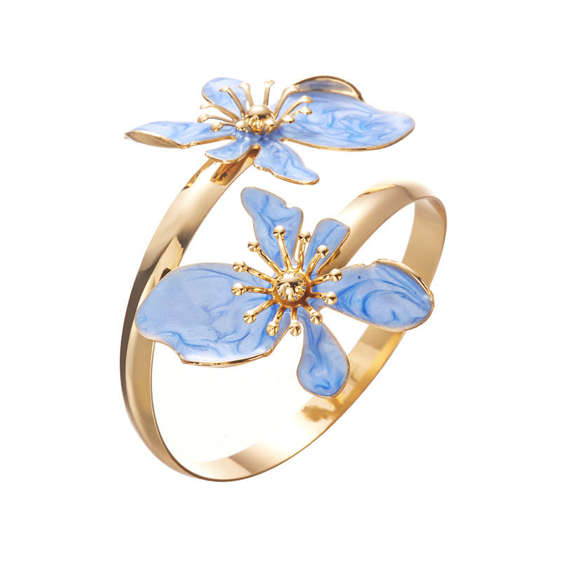 Personalized Metal Flower Oil Dripping Exquisite High-grade Light Bracelet
