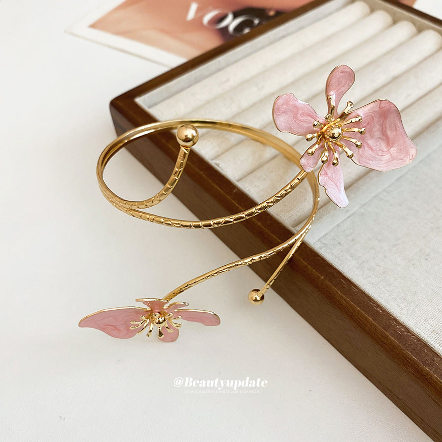 Retro Glaze Flowers Open Armband Color Design Bracelet
