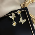 Flower Rhinestone Butterfly Stud Earring | Earring | Wiccan Center