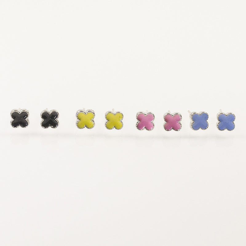 Four Leaf Small Stud Earrings | Earring | Wiccan Center