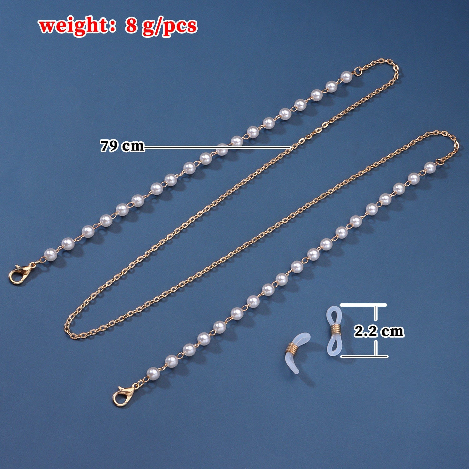 White Pearl Metal Gold Sunglasses Chain | Body Jewelry | Wiccan Center