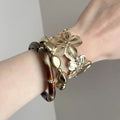 Metal Flower Acrylic Round High Sense Light Luxury Bracelets