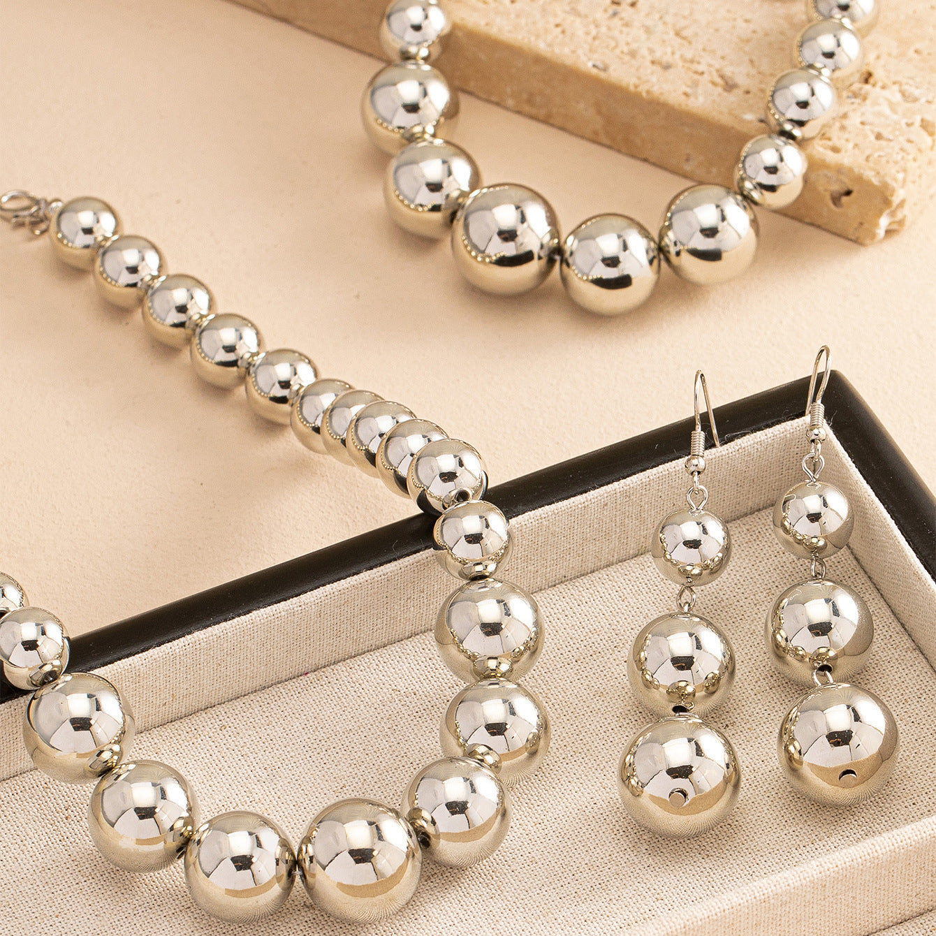 Metallic Beaded necklace Earring Jewelry Set | Jewelry Set | Wiccan Center