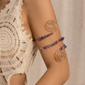 African Tribal Style Gravel Arm Chain Armband Beaded Spiral Bracelet