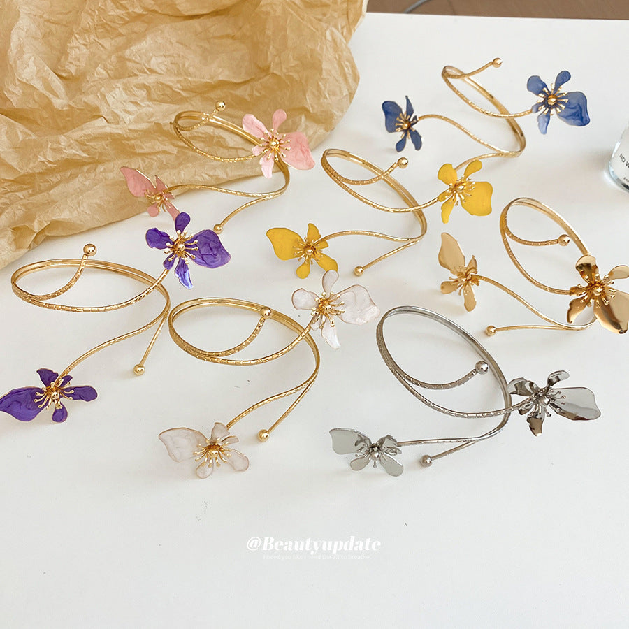 Retro Glaze Flowers Open Armband Color Design Bracelet