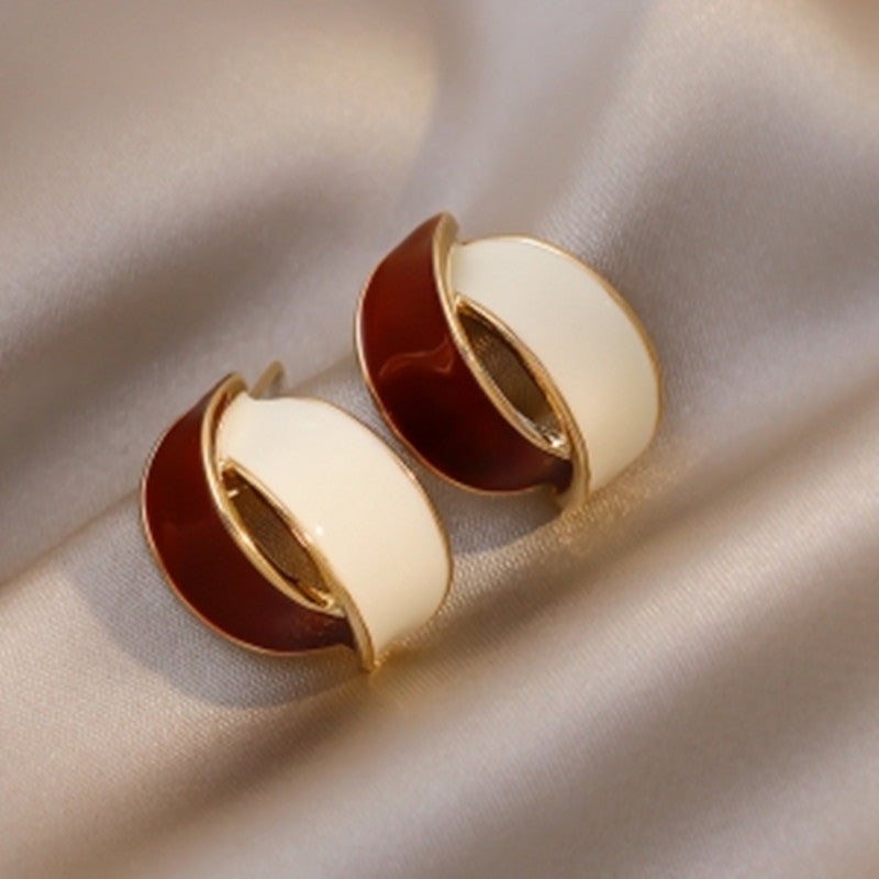 Double Arc Cross Enamel Stud Earring | Earring | Wiccan Center