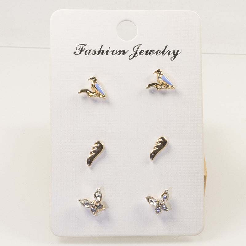 Bird butterfly stud earrings set | Earring | Wiccan Center