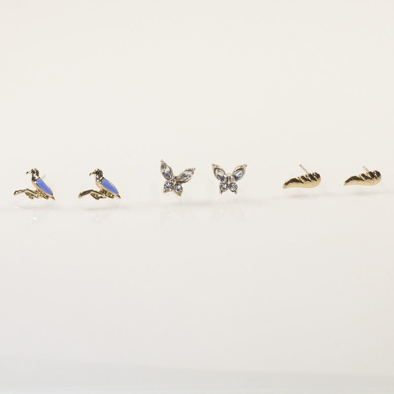 Bird butterfly stud earrings set | Earring | Wiccan Center