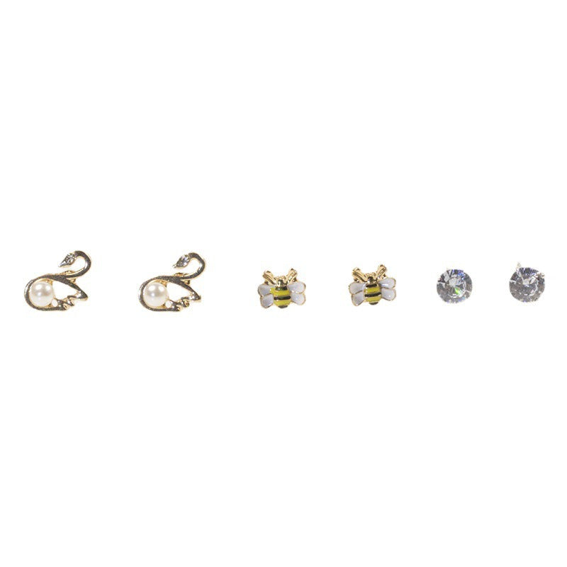 Swan Bee Stud Earrings Set | Earring | Wiccan Center