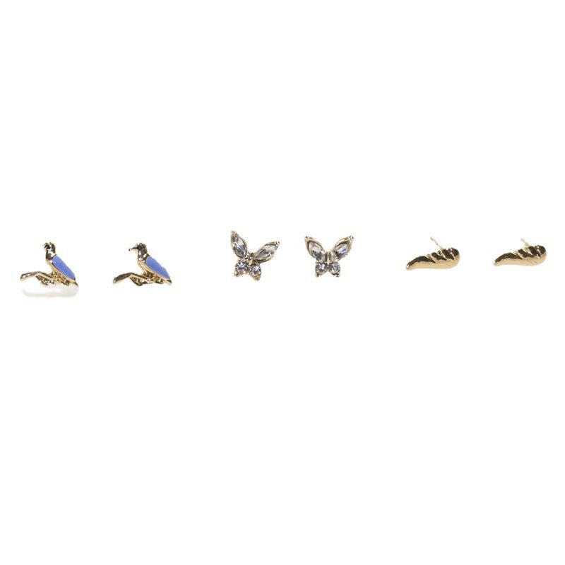 Bird butterfly stud earrings set | Earring | Wiccan Center
