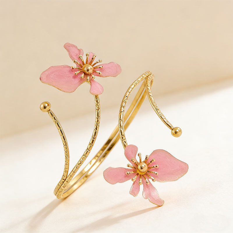 Women's Orchid Open Exaggerated Personalized Armband Commuter Fashion Niche High-grade Bracelets