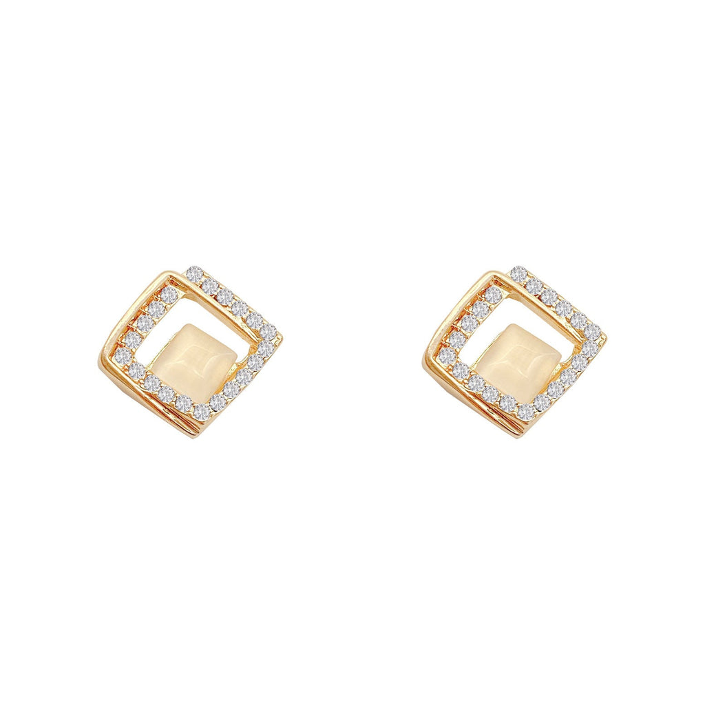 Opal Earrings Geometric Square | Earring | Wiccan Center