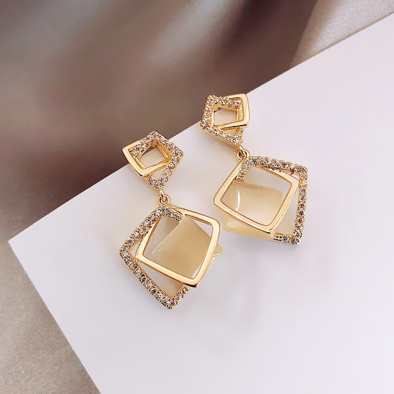 Multilayer square Opal Earrings | Earring | Wiccan Center