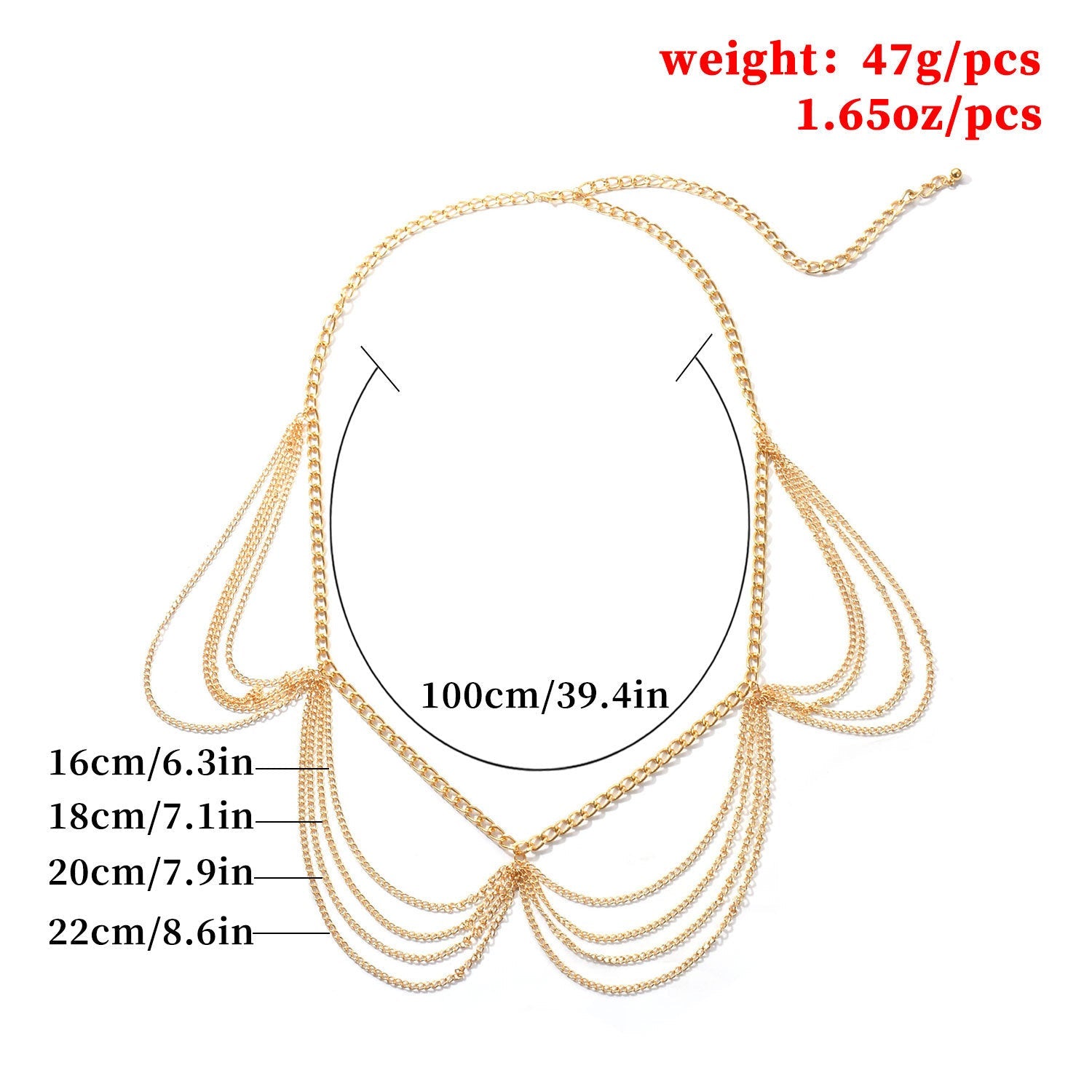 Sexy Beach Bikini Thin Belly Chain Simple Geometric Exaggerated Fringe Waist Chain Jewelry | Body Jewelry | Wiccan Center