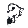 Gothic Punk Dark Series Single Leaf Rose Cuff Rings