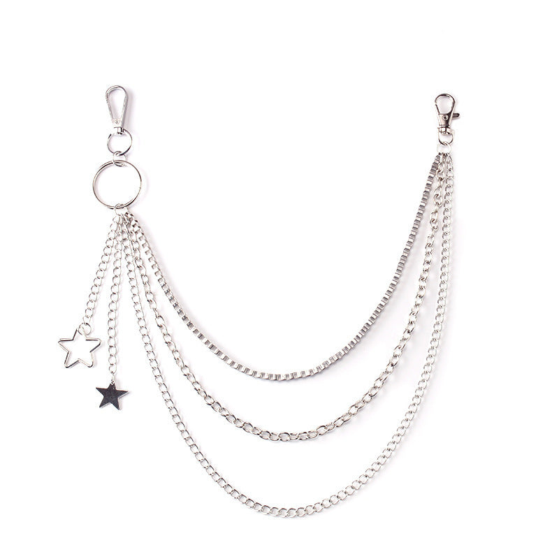 Multiple Layers Chain Charm Star Pendant Pants Belts Jeans Chain | Body Jewelry | Wiccan Center