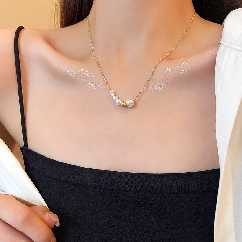 Pearl Chain Simple Lady Clavicle Chain Necklace | necklace | Wiccan Center