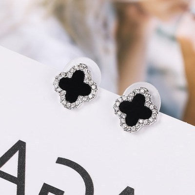 Four Leaf Clover Rhinestone Earrings | Earring | Wiccan Center