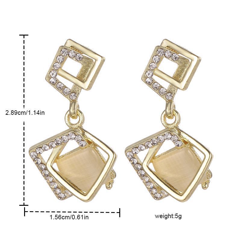 Multilayer square Opal Earrings | Earring | Wiccan Center