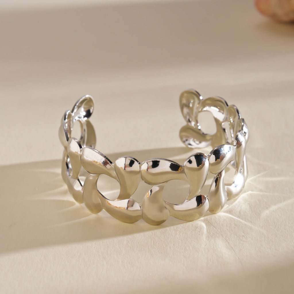 Flowers Open-ended Design Personalized Light Luxury Bracelet