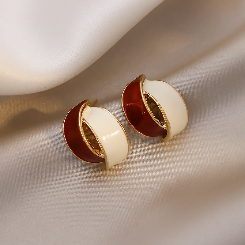 Double Arc Cross Enamel Stud Earring | Earring | Wiccan Center