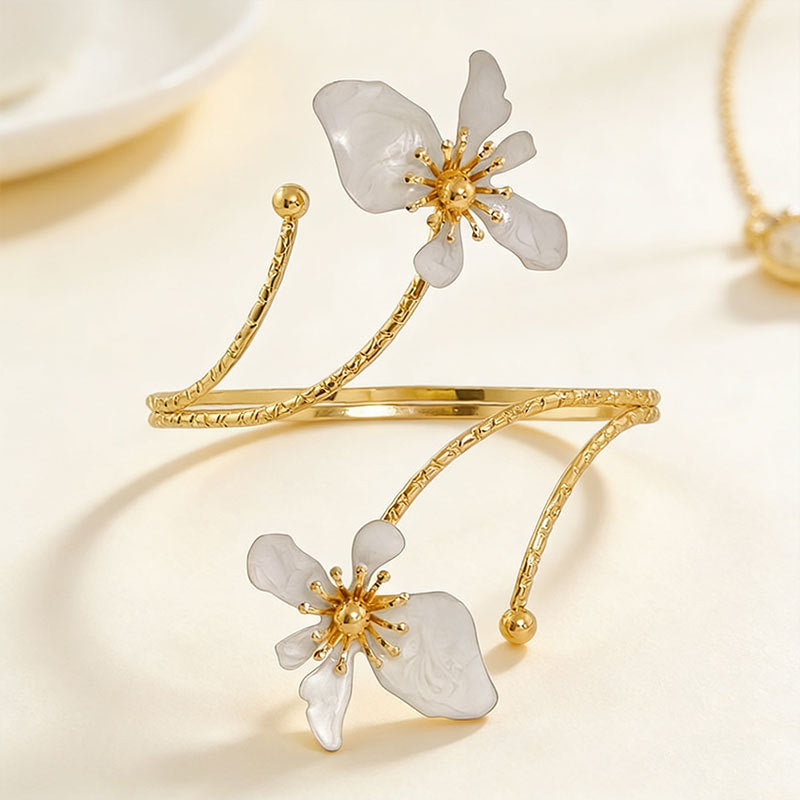 Women's Orchid Open Exaggerated Personalized Armband Commuter Fashion Niche High-grade Bracelets