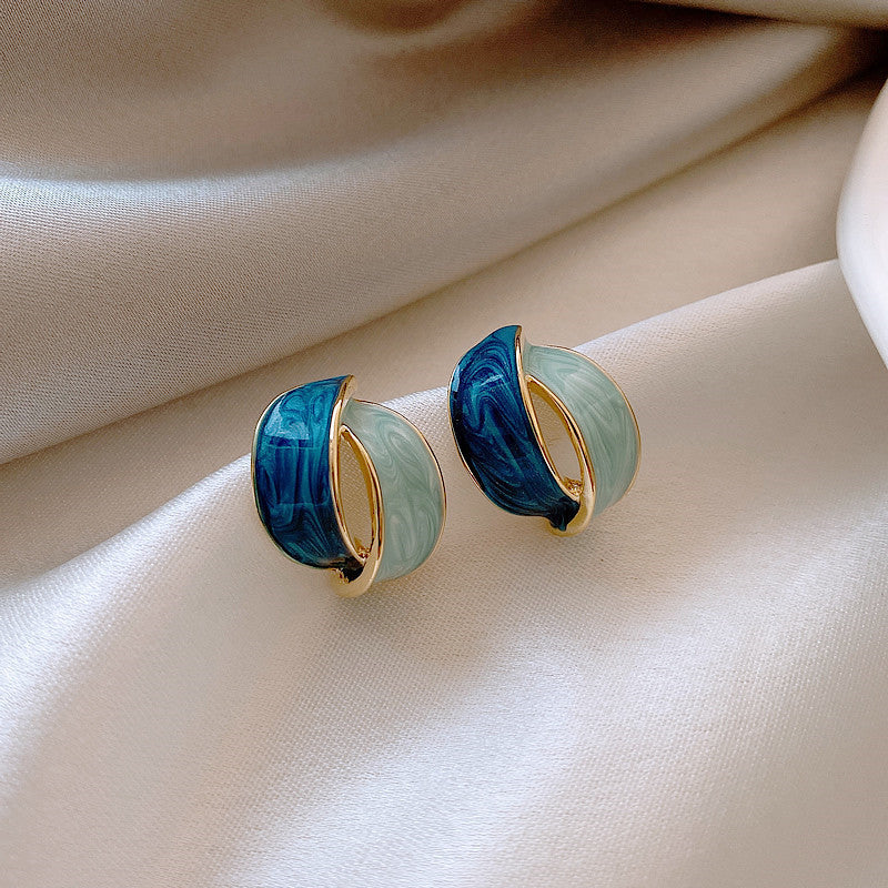 Double Arc Cross Enamel Stud Earring | Earring | Wiccan Center
