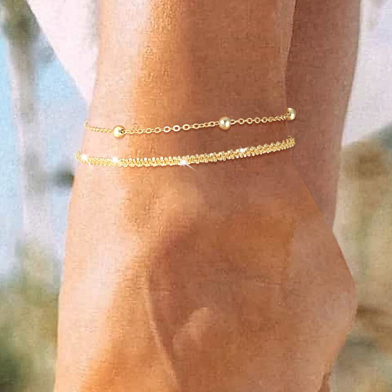 Multi Layer Anklet Fashion Gold Ankle Jewelry | Body Jewelry | Wiccan Center