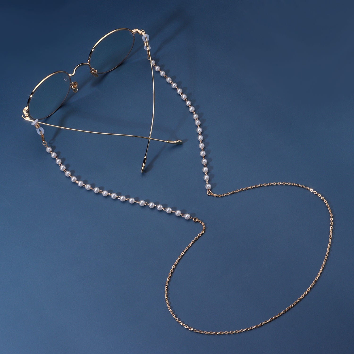 White Pearl Metal Gold Sunglasses Chain | Body Jewelry | Wiccan Center