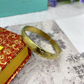 Women's Glossy Brass Open-ended Plum Blossom Dragon Phoenix Fu Bracelets