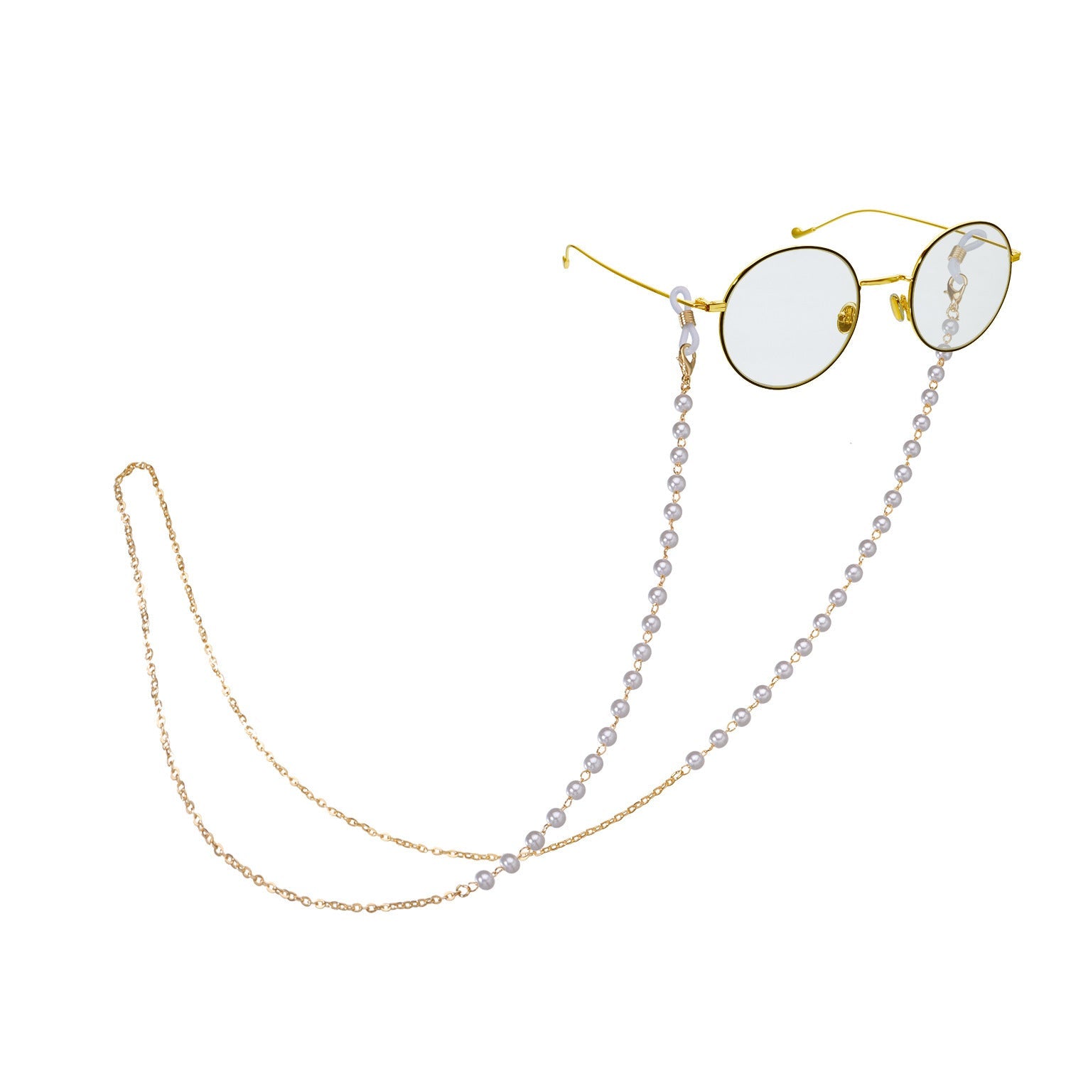White Pearl Metal Gold Sunglasses Chain | Body Jewelry | Wiccan Center