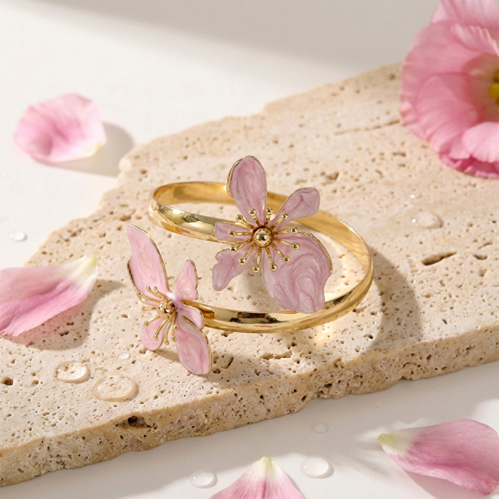 Personalized Metal Flower Oil Dripping Exquisite High-grade Light Bracelet